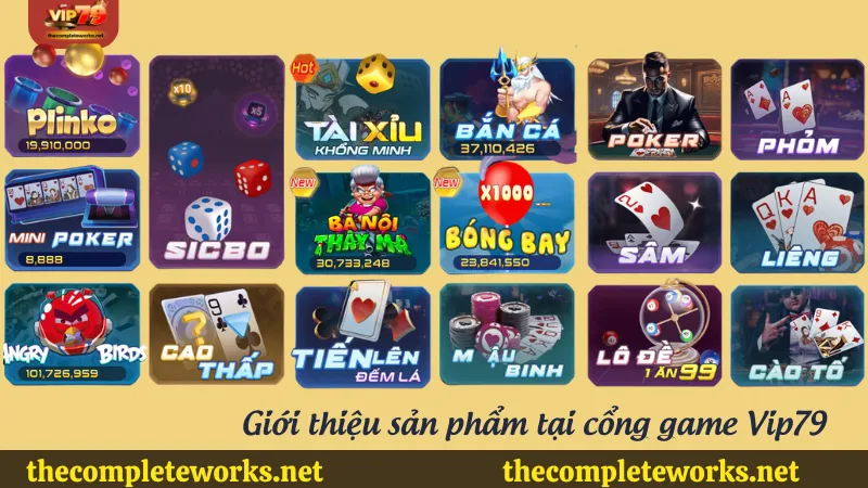 Giới thiệu sản phẩm nổi bật tại cổng game Vip79