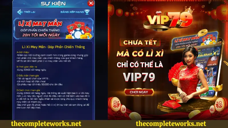 Khuyến mãi lì xì may mắn tại Vip79