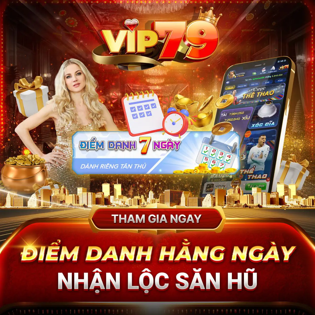 Vip79 điểm danh tân thủ nhận lộc mỗi ngày lên đến 20 triệu đồng